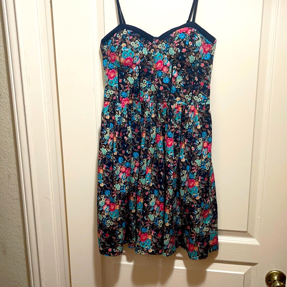 Gorgeous Flowy Floral Corset Mini Dress w/Pockets